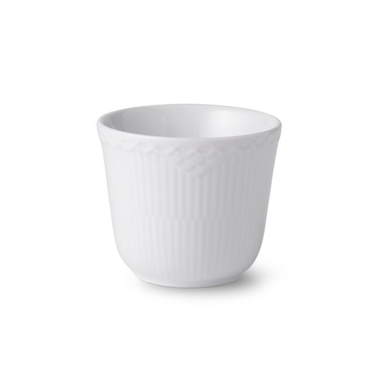 Royal Copenhagen Hvid riflet halvblonde termokop - 26 cl. - Bahne